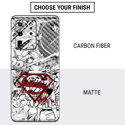 DC Comics Superman Comic Pattern Logo in Red Galaxy S20 Ultra 5G Skin